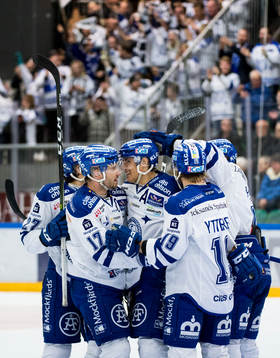 Leksands spelare jublar