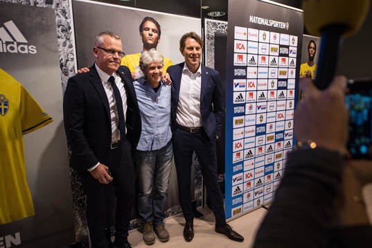 Sveriges förbundskapten Janne Andersson, Pia Sundhage och