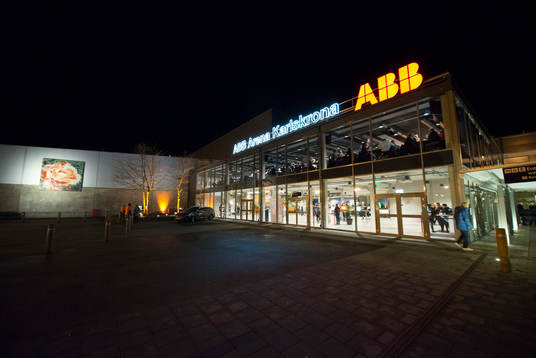 ABB Arena Rosenholm exteriört innan ishockeymatchen i SHL
