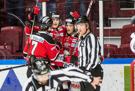 Malmö Redhawks Nils Andersson, Fredrik Händemark och