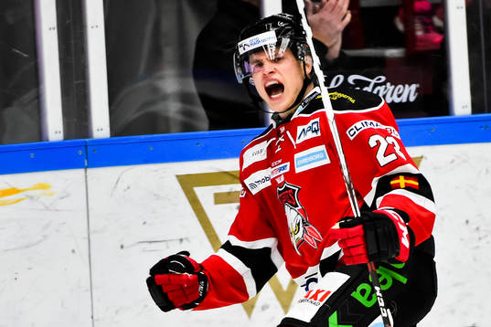 Malmö Redhawks Christoffer Forsberg jublar
