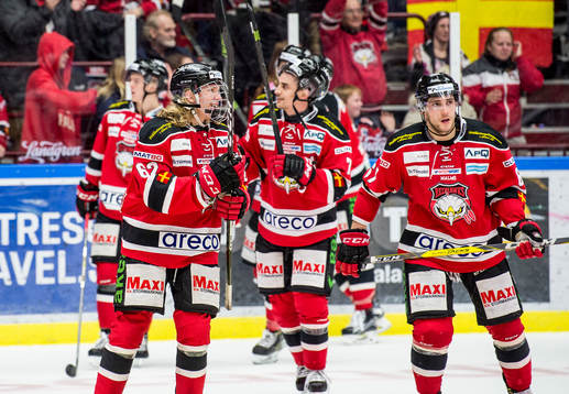 Malmö Redhawks Marcus Sylvegård och Konstantin Komarek