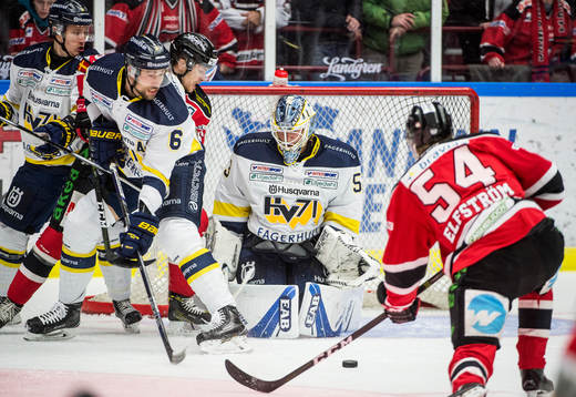 Malmö Redhawks Mattias Elfström och Nicklas Jadeland mot