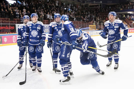 Leksands spelarna jublar