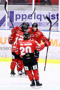 Vita Hästens Mattias Kalin blir omkramad