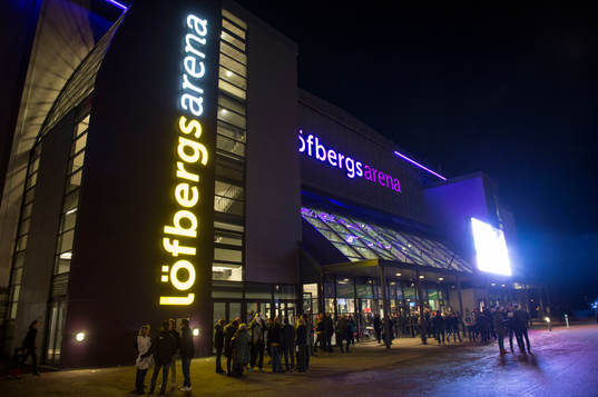 Löfbergs Arena innan ishockeymatchen i SHL mellan