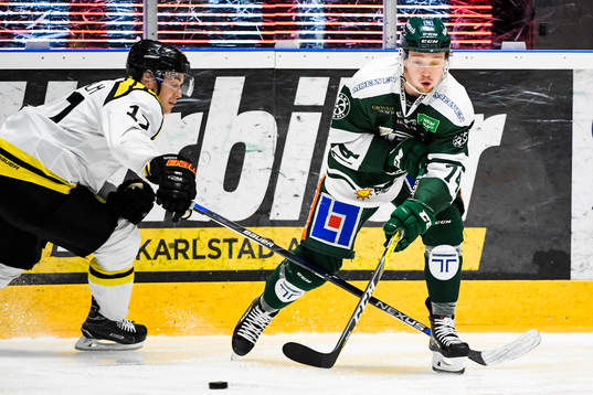 Brynäs Pathrik Westerholm och Färjestads Rasmus Asplund