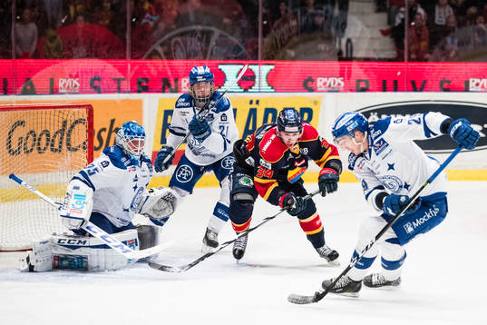 Leksands målvakt Atte Engren, Leksands Rickard Hugg och