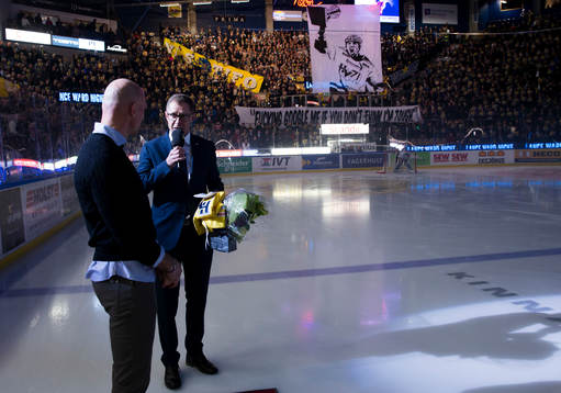 s ordförande Agne Bengtsson och publiken