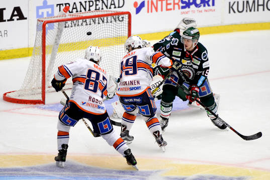 Växjös Robert Rosén, Tuomas Kiiskinen och Frölundas