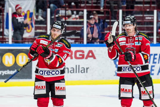 Malmö Redhawks Frederik Storm och Stefan Warg deppar