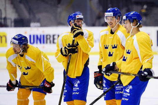 Sveriges Patrik Zackrisson, Daniel Brodin och John Norman