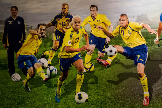 Filbornaskolans wall of fame med tidigare elever som gjort