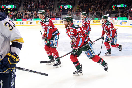 Frölundas Johan Sundström, Robin Figren, Matt Donovan och