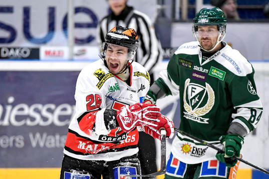 Örebros Greg Squires och Färjestads Tomas Skogs