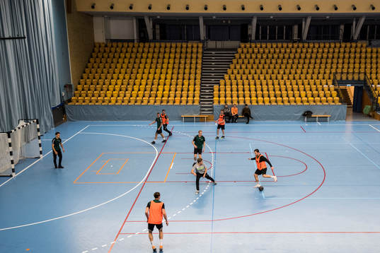 Helsingborgs spelare spelar fotboll