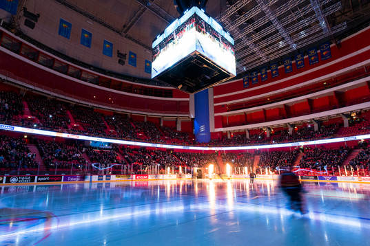 Djurgårdens spelare gör entré i Globen