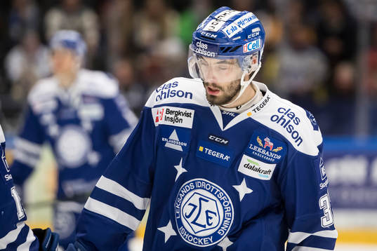Leksands Markus Lauridsen  i ishockeymatchen i SHL mellan