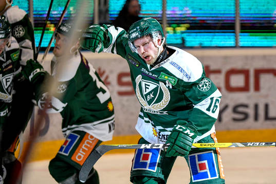 Färjestads Alexander Johansson jublar