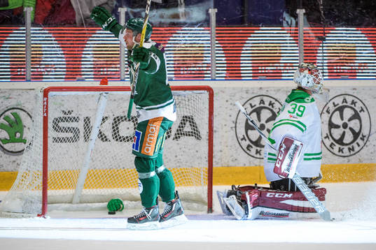 Färjestads Alexander Johansson jublar