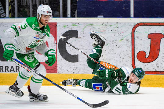 Rögles Alen Bibic och Färjestads Joakim Nygård