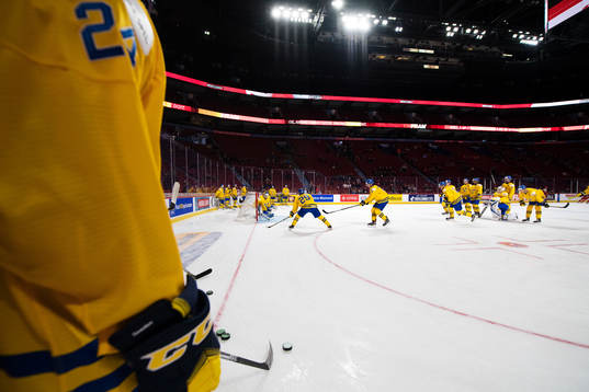 Sveriges spelare värmer upp