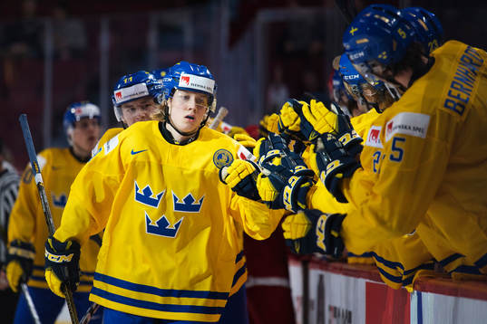 Sveriges Alexander Nylander jublar