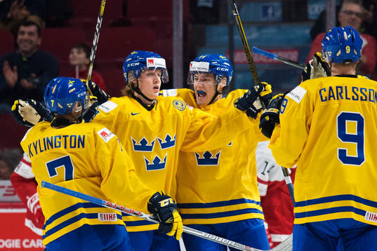 Sveriges Oliver Kylington, Alexander Nylander, Filip Ahl