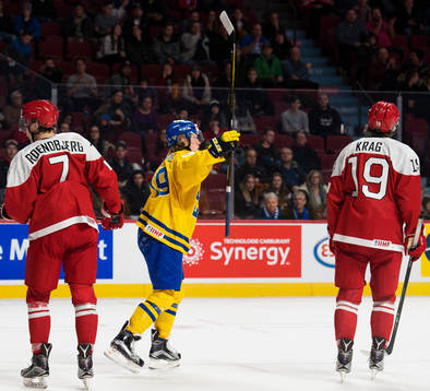 Sveriges Alexander Nylander jublar