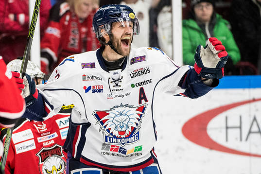 Linköpings Sebastian Karlsson jublar