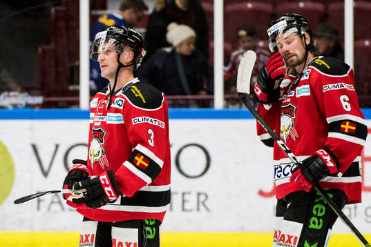 Malmö Redhawks André Benoit och Stefan Warg deppar