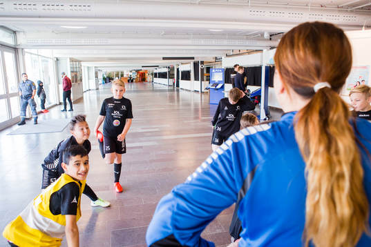 Spelare värmer upp