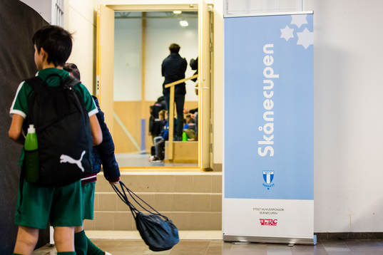 Skylt med texten Skånecupen