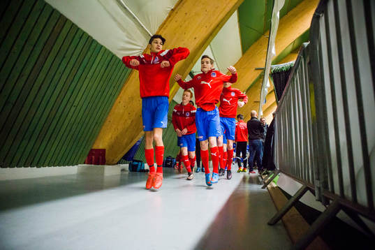 Spelare värmer upp