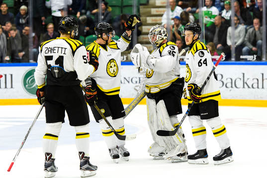 Brynäs Marc Zanetti, Daniel Paille, och Jonathan Pudas