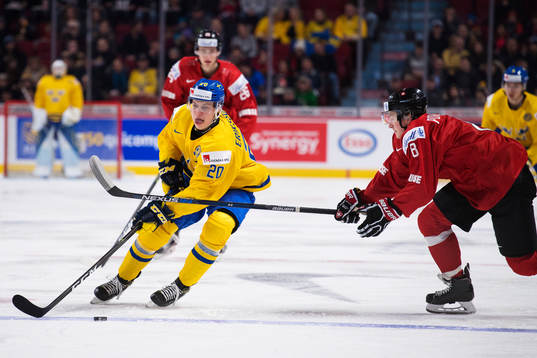 Sveriges Joel Eriksson Ek och Schweiz Jerome Portmann