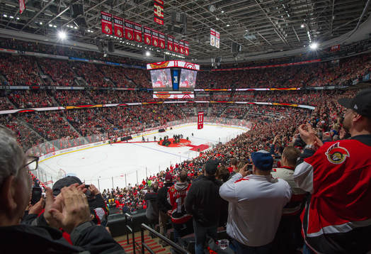 Daniel Alfredsson has his jersey with his number 11 retired