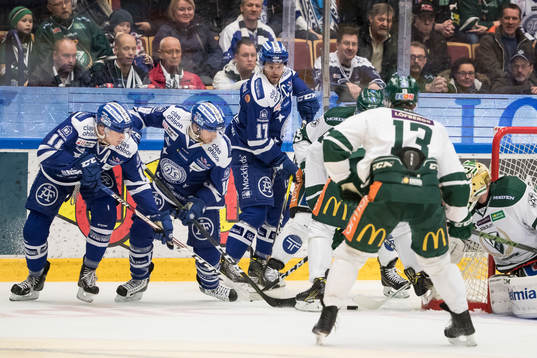 Leksands Martin Karlsson och János Hári och Jesper Ollas