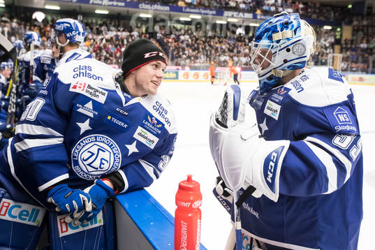 Leksands målvakt Henrik Haukeland och målvakt Atte Engren