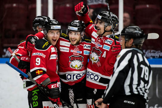 Malmö Redhawks Frederik Storm, Konstantin Komarek och Nils