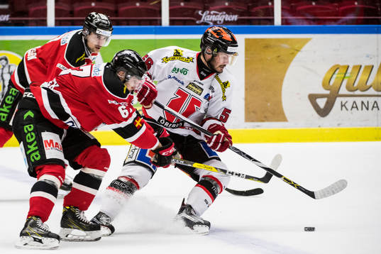 Örebros Johan Wiklander och Malmö Redhawks Stefan Warg