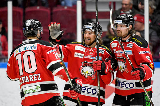 Malmö Redhawks Andreas Thuresson, Stefan Warg och Robin