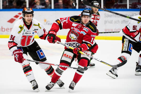 Örebros Peter Andersson och Malmö Redhawks Carl-Johan