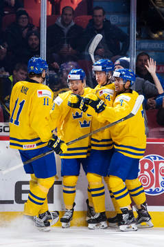 Sveriges Filip Ahl, Rasmus Asplund, Elias Pettersson och
