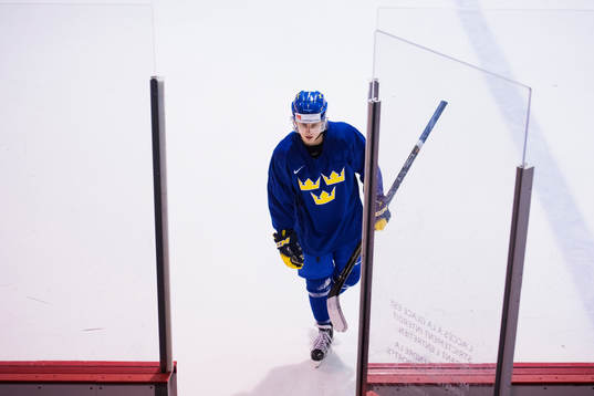 Alexander Nylander på Sveriges ishockeylandslags träning