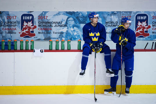 Elias Pettersson och Jonathan Dahlén på Sveriges