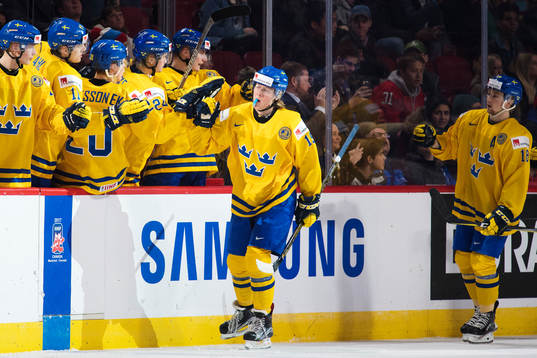 Sveriges Alexander Nylander jublar