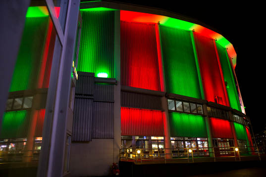 Scandinavium exteriört innan ishockeymatchen i SHL mellan
