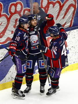 Linköpings Jakob Lilja, Andrew Gordon och Mathis Olimb