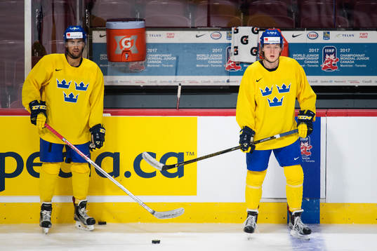 Oliver Kylington och Alexander Nylander på Sveriges